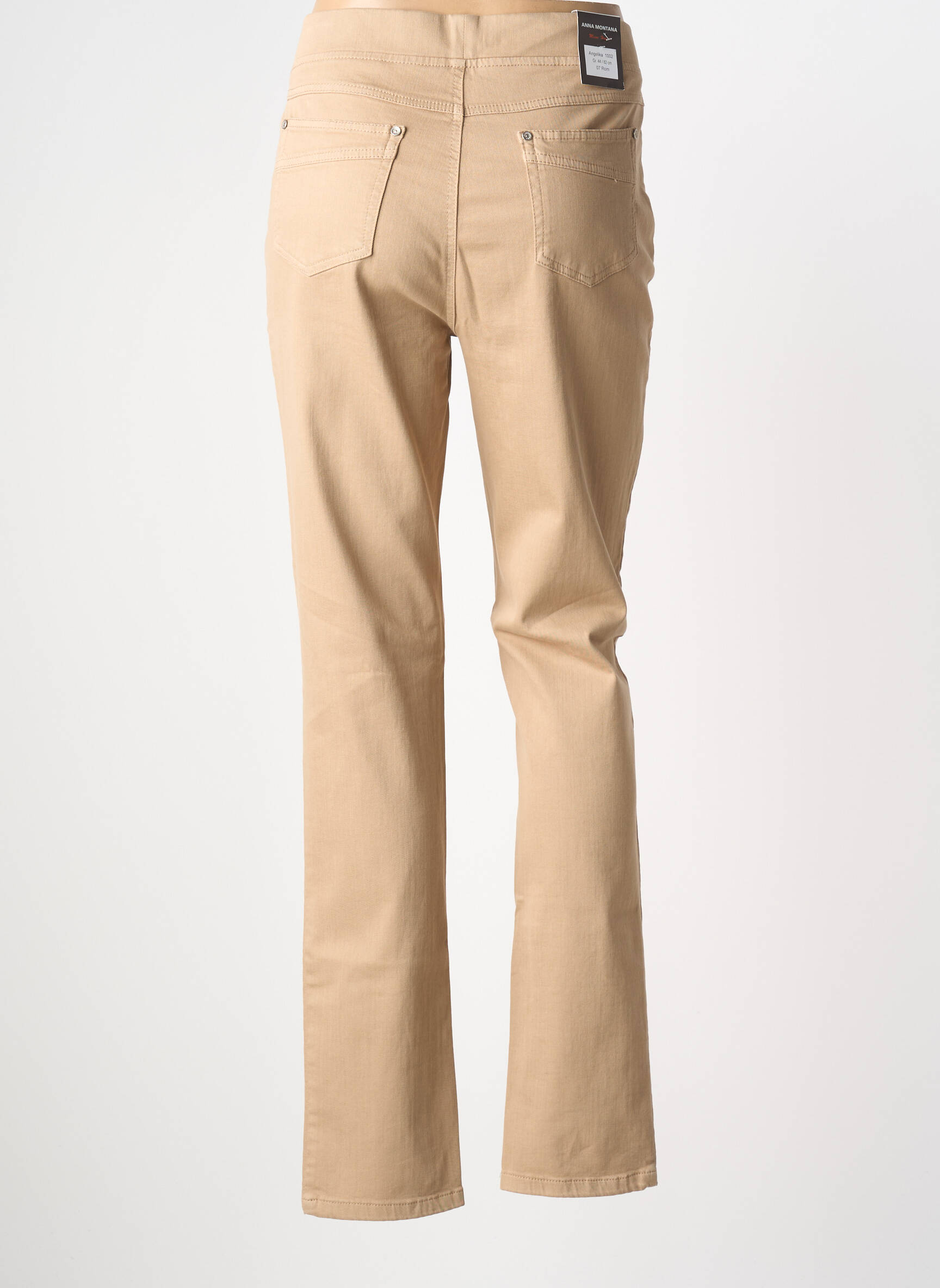 Pantalon slim talie elastică mărime normală bej ANNA MONTANA femeie