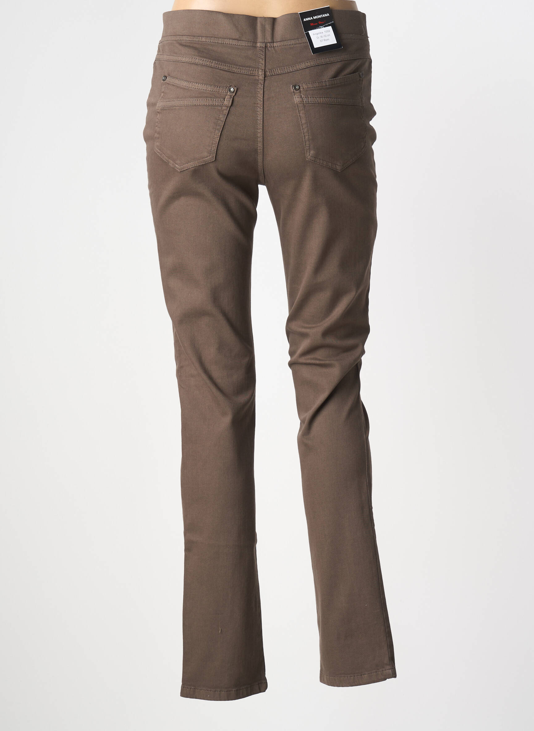 Pantalon slim talie elastică mărime normală maro ANNA MONTANA femeie