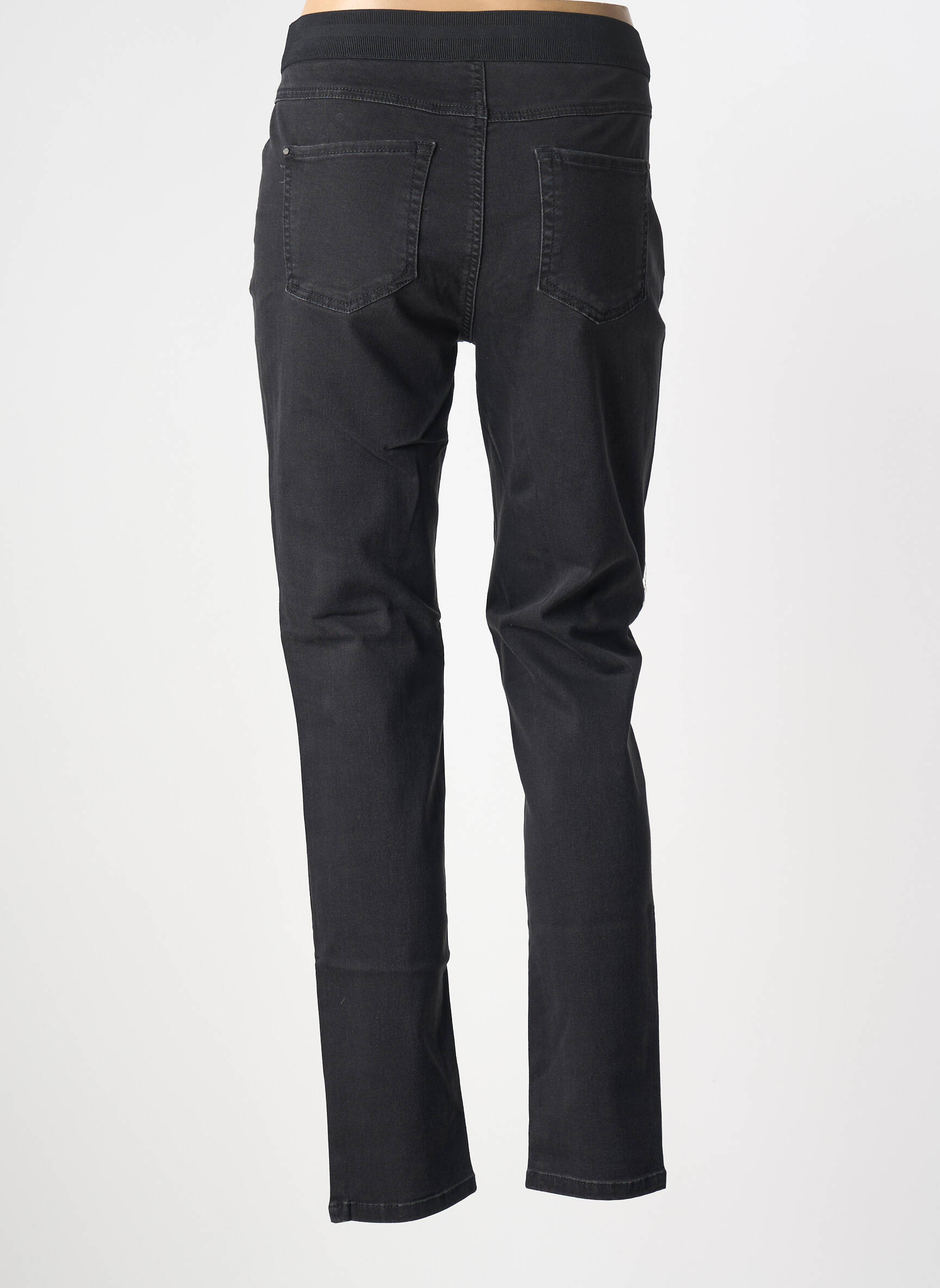 Pantalon slim talie elastică mărime normală negru ANNA MONTANA femeie