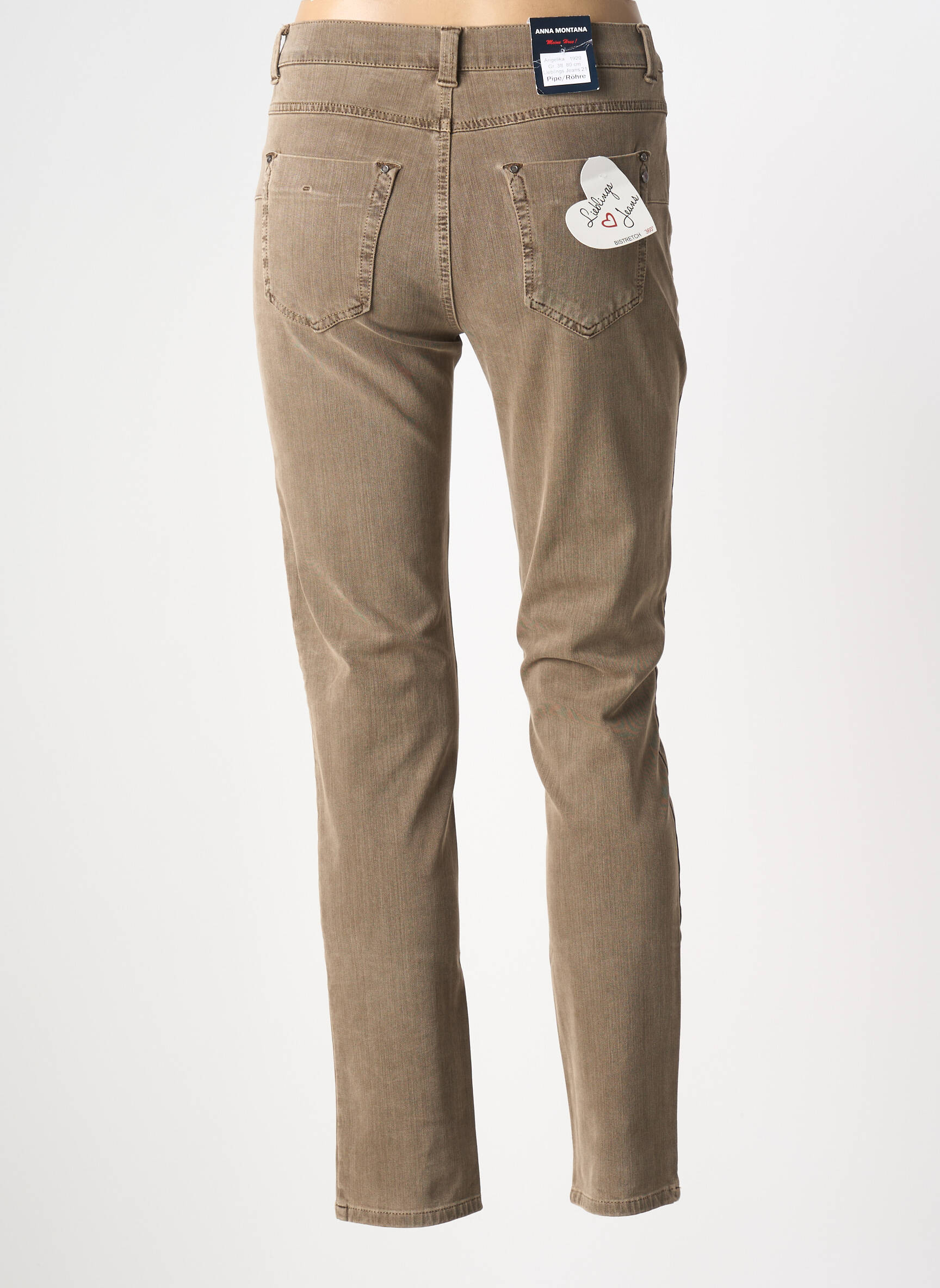 Pantalon slim elasticitate mărime normală maro ANNA MONTANA femeie