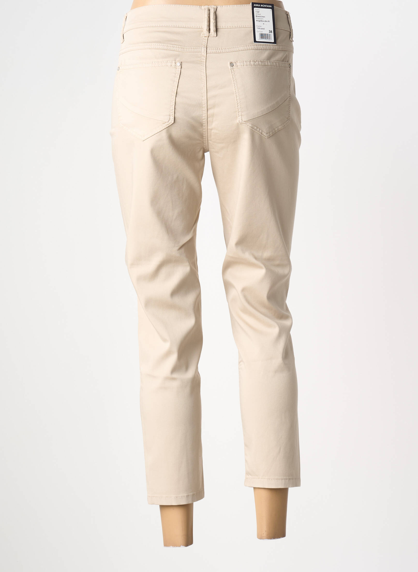 Pantalon 7/8 elasticitate mărime normală bej ANNA MONTANA femeie