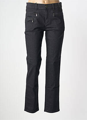 Pantalon slim țesătură poplin mărime normală negru ANNA MONTANA femeie