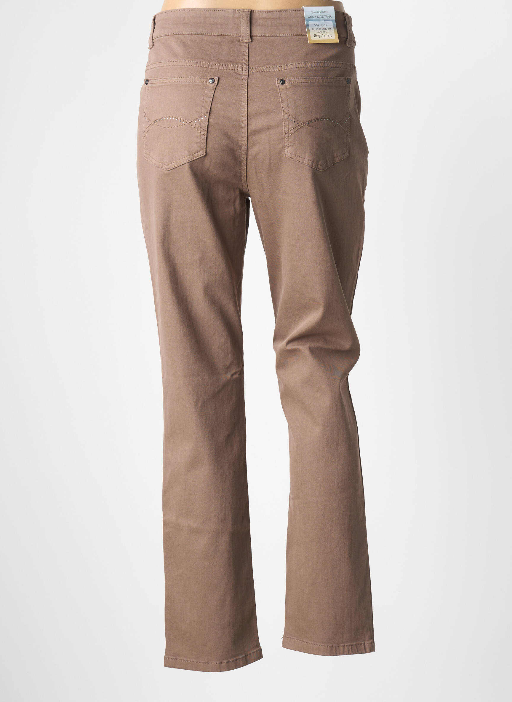 Pantalon drept elasticitate mărime normală maro ANNA MONTANA femeie