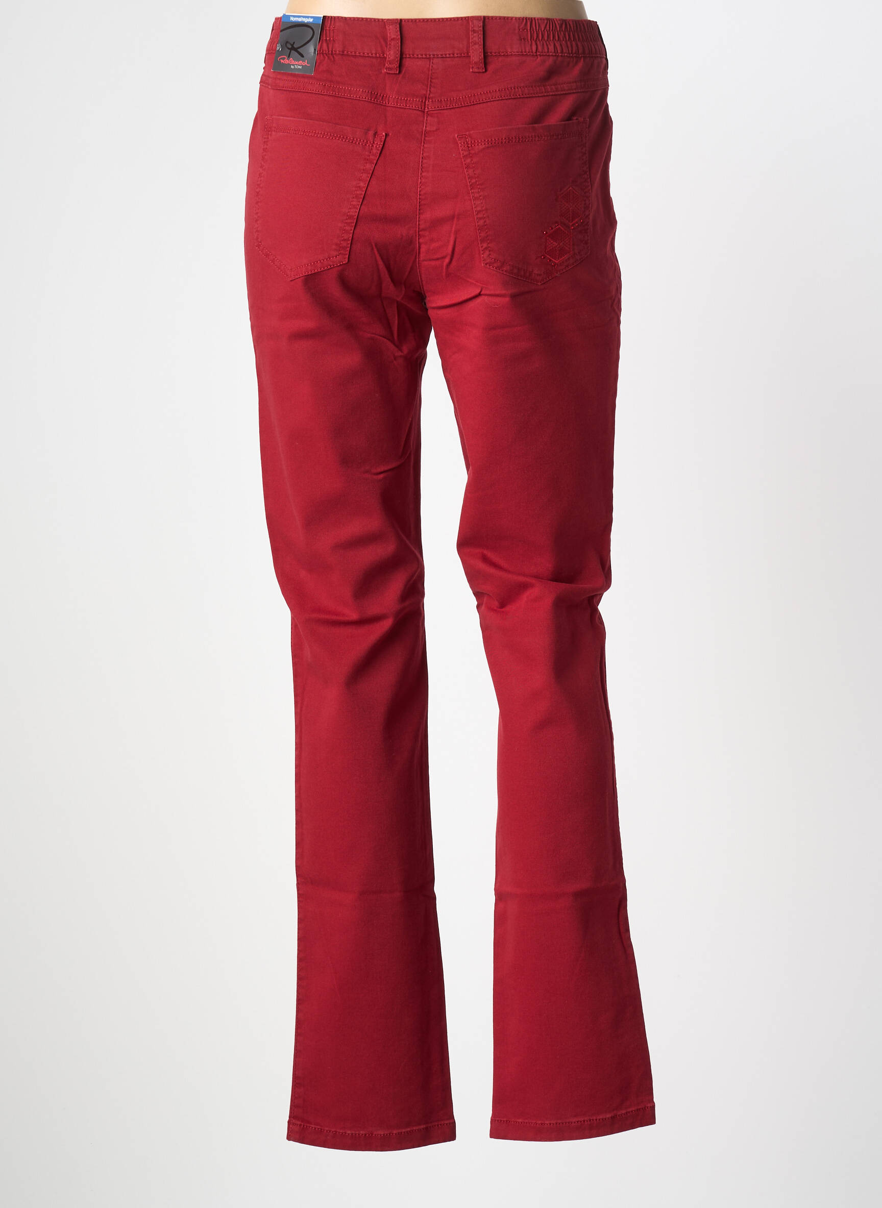 Pantalon drept elasticitate mărime normală roșu TONI femeie