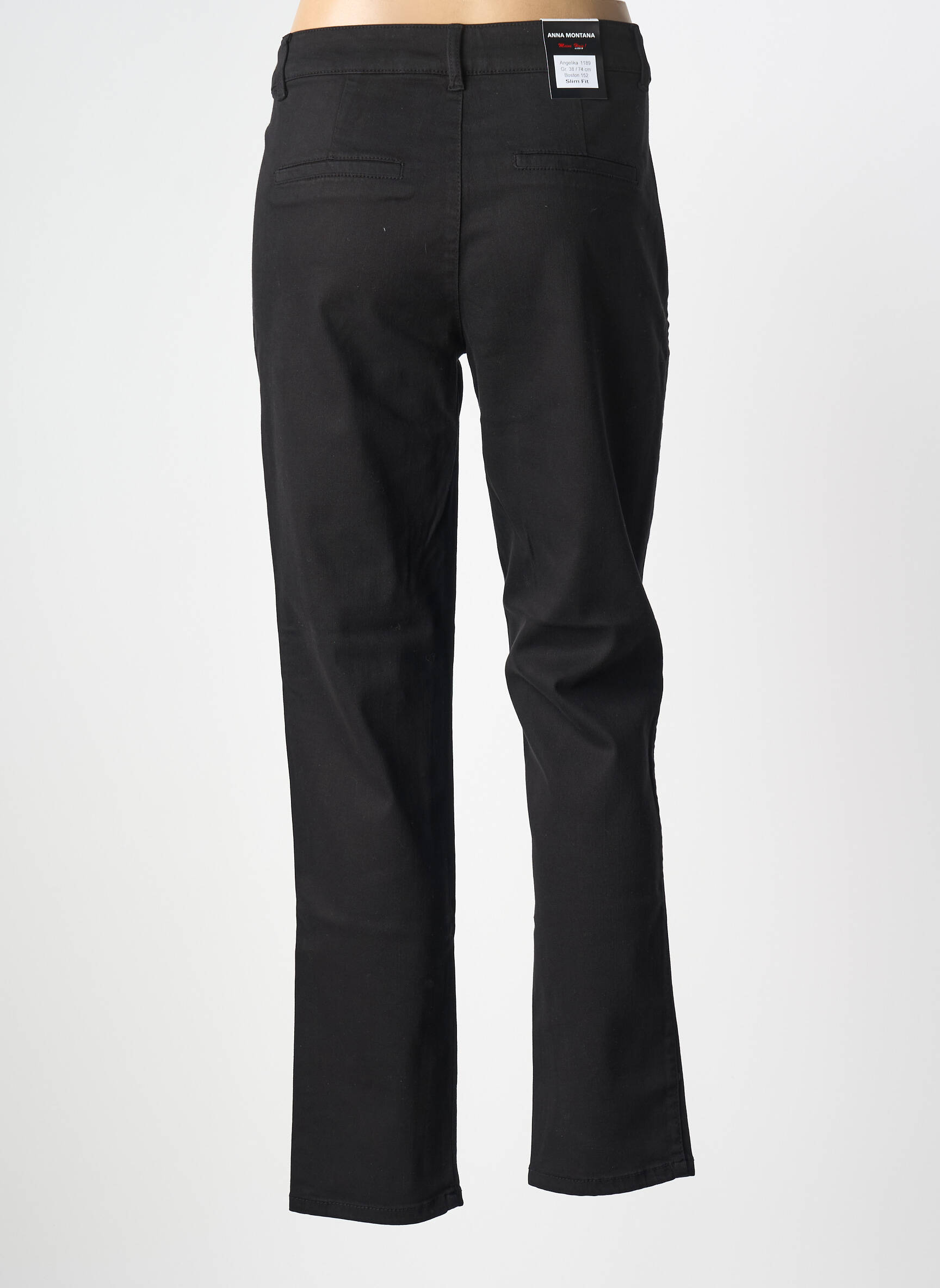 Pantalon drept elasticitate mărime normală negru ANNA MONTANA femeie