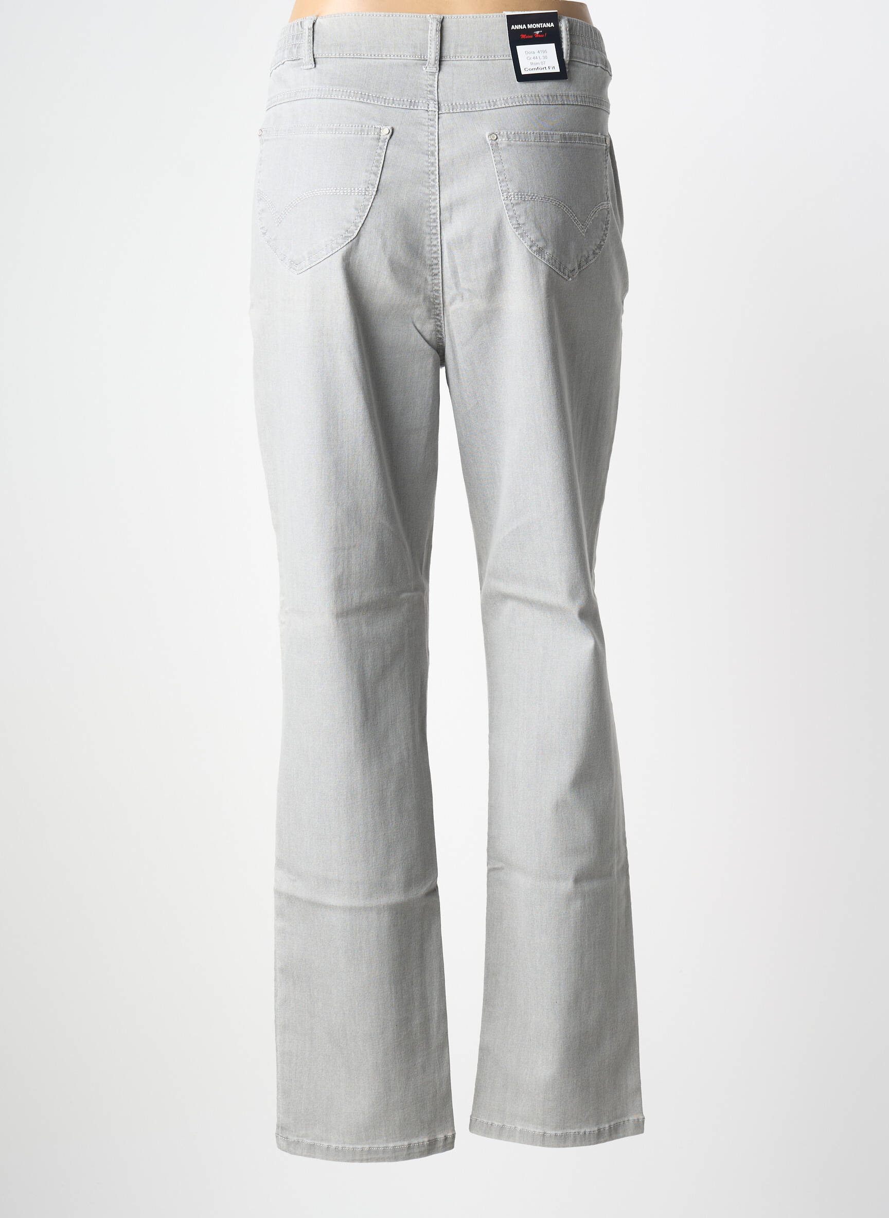 Pantalon drept elasticitate mărime normală gri ANNA MONTANA femeie