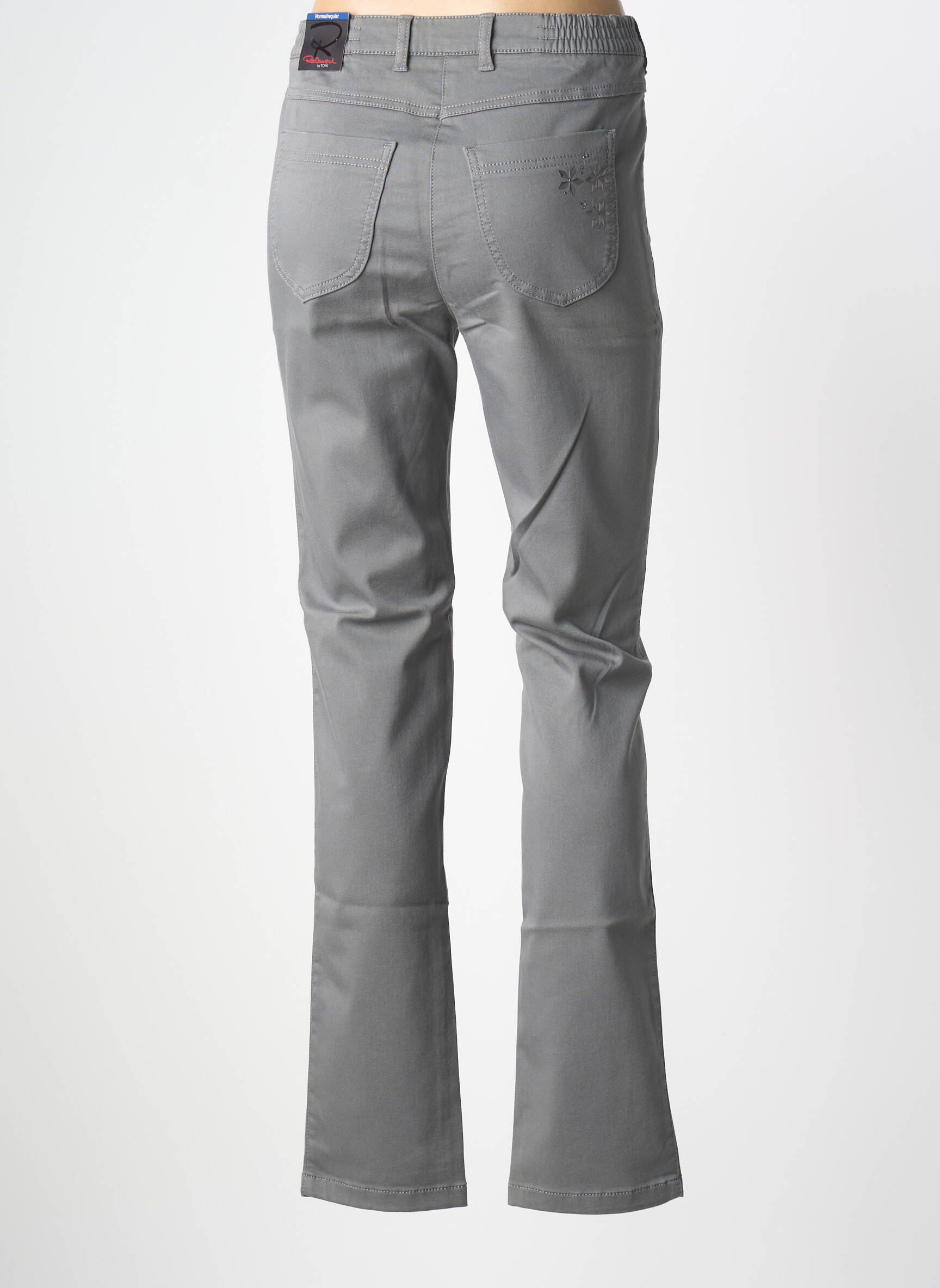 Pantalon drept elasticitate mărime normală gri TONI femeie