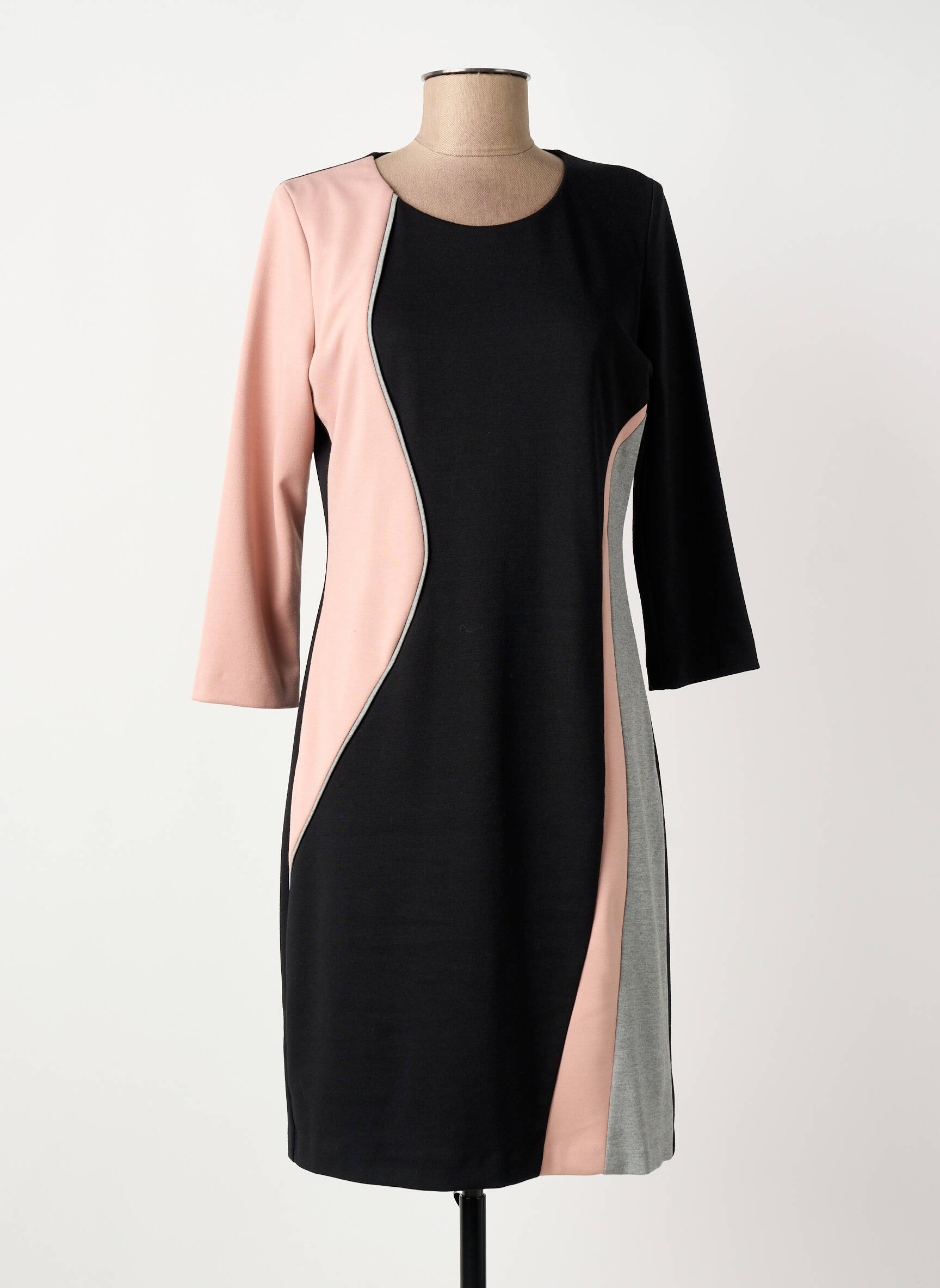 Rochie midi mâneci lungi mâneci lungi negru DIVAS femeie