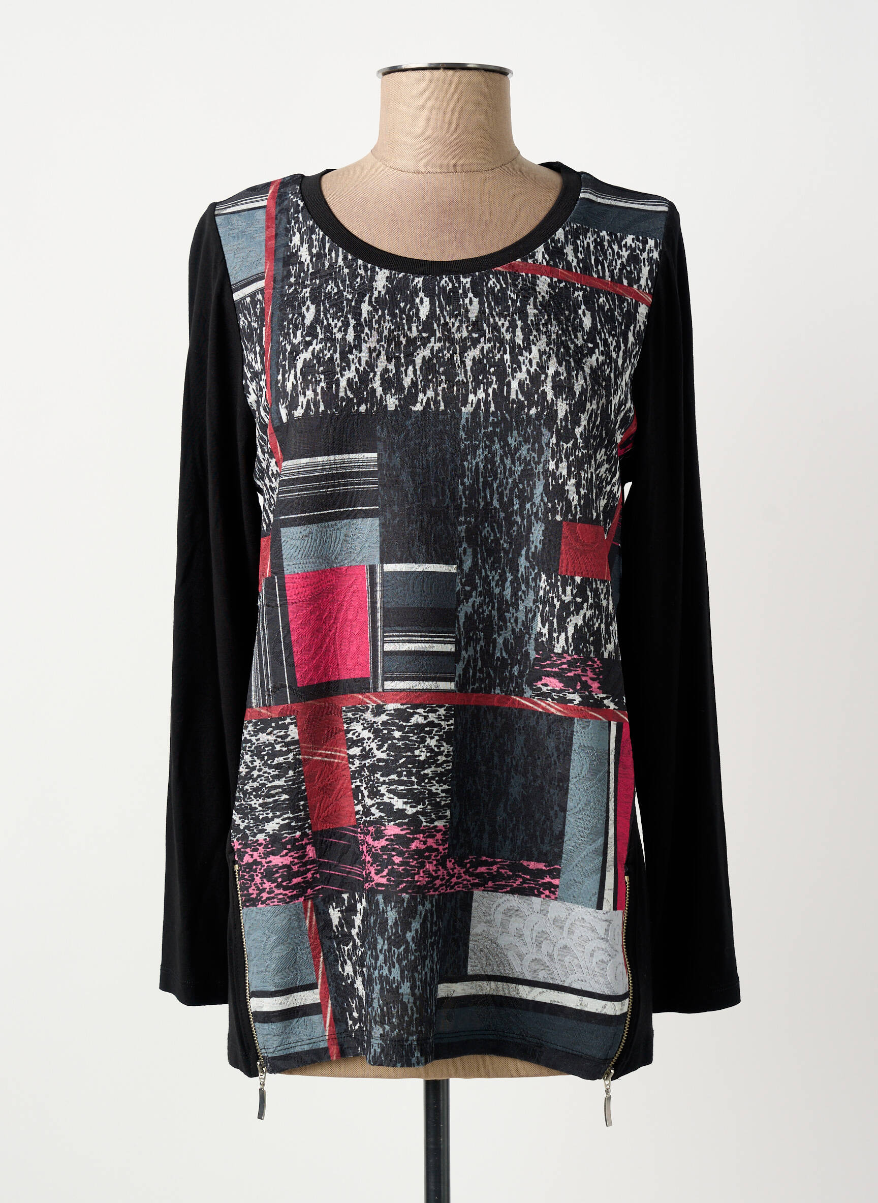 Tricou mâneci lungi mâneci lungi negru GUY DUBOUIS femeie