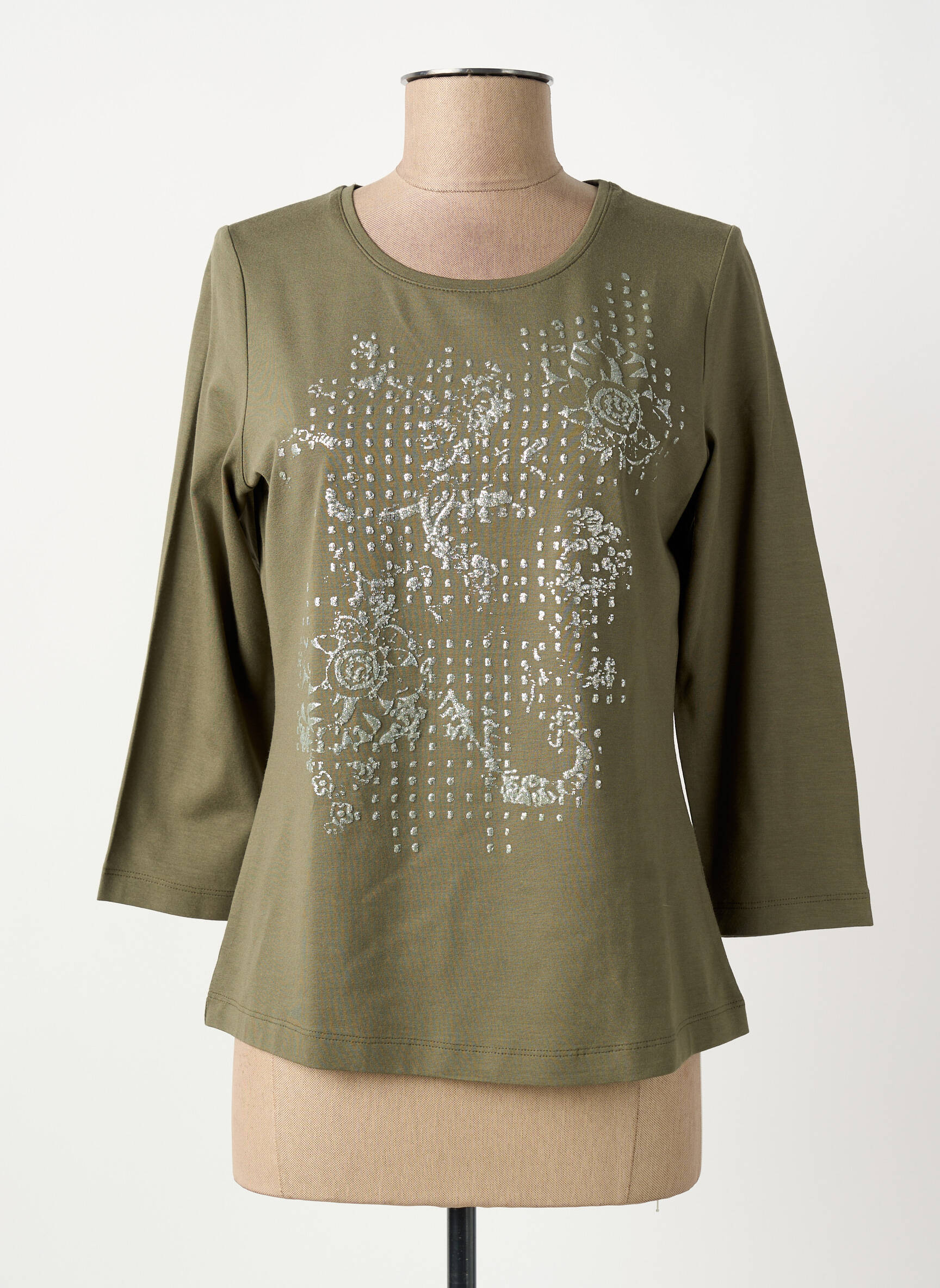 Tricou mâneci 3/4 mâneci 3/4 verde RABE femeie