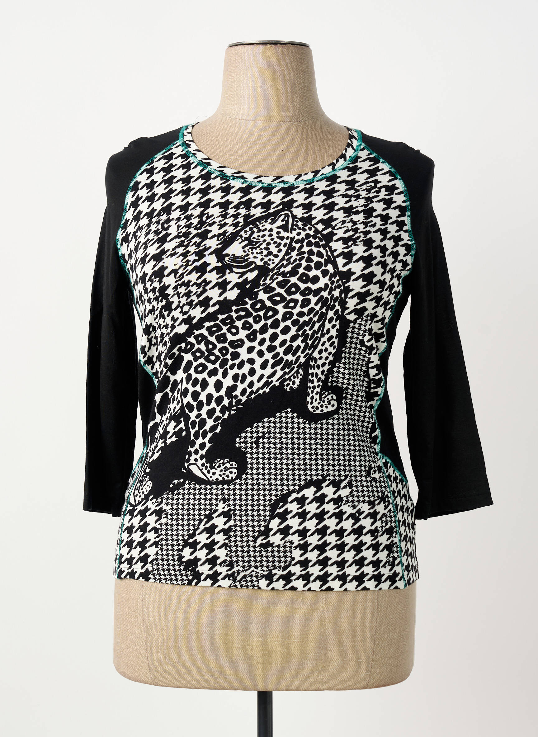 Tricou mâneci 3/4 mâneci 3/4 negru FRANK WALDER femeie