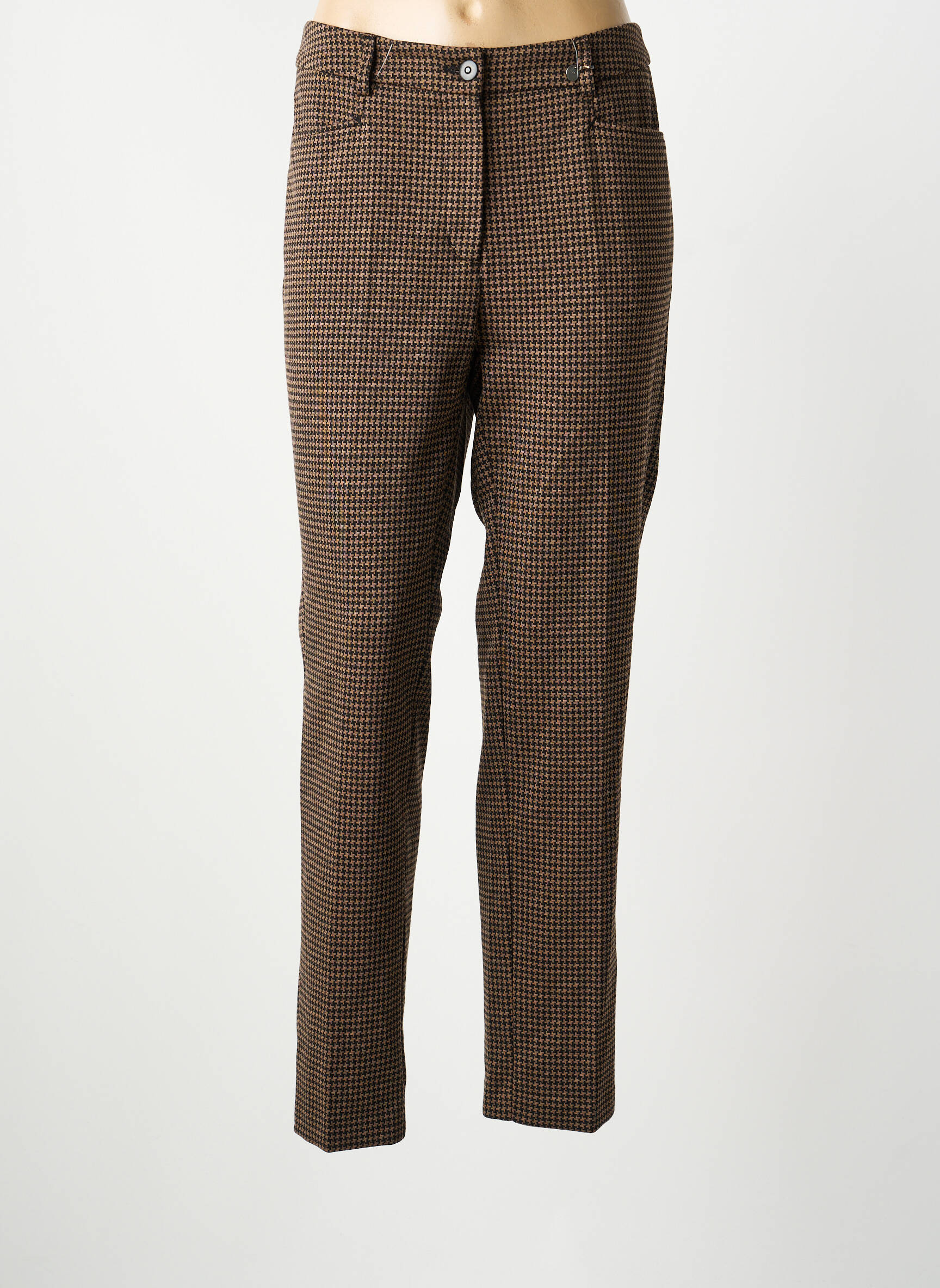 Pantalon drept elasticitate mărime normală maro ANNA MONTANA femeie