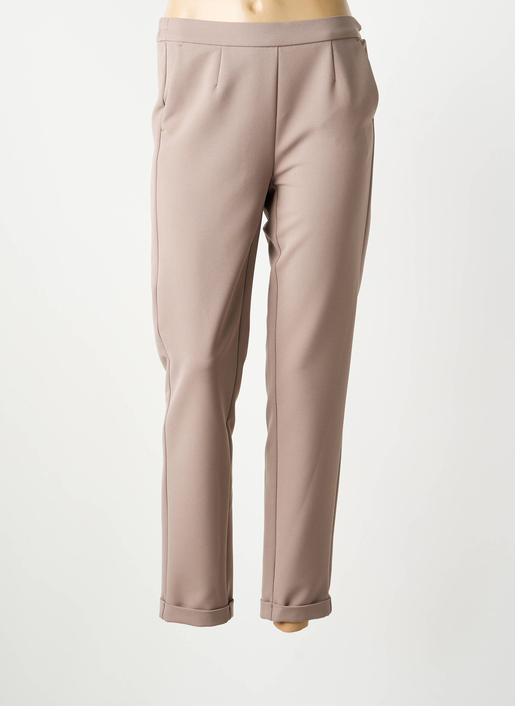 Pantalon slim talie elastică mărime normală bej FRANK WALDER femeie