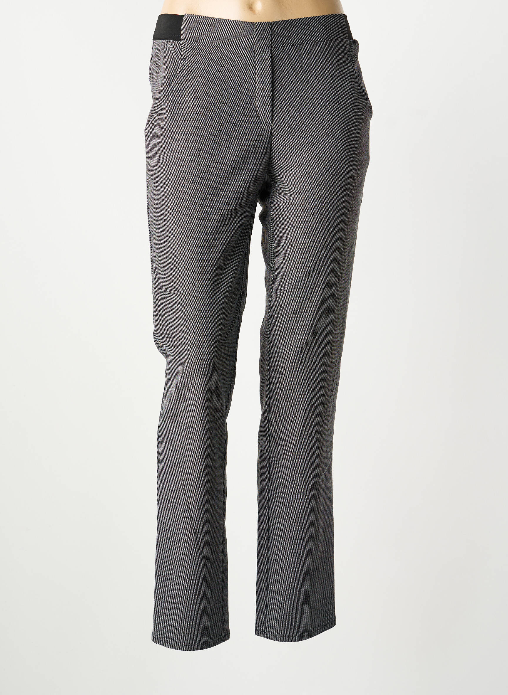 Pantalon slim talie elastică mărime normală negru FRANK WALDER femeie