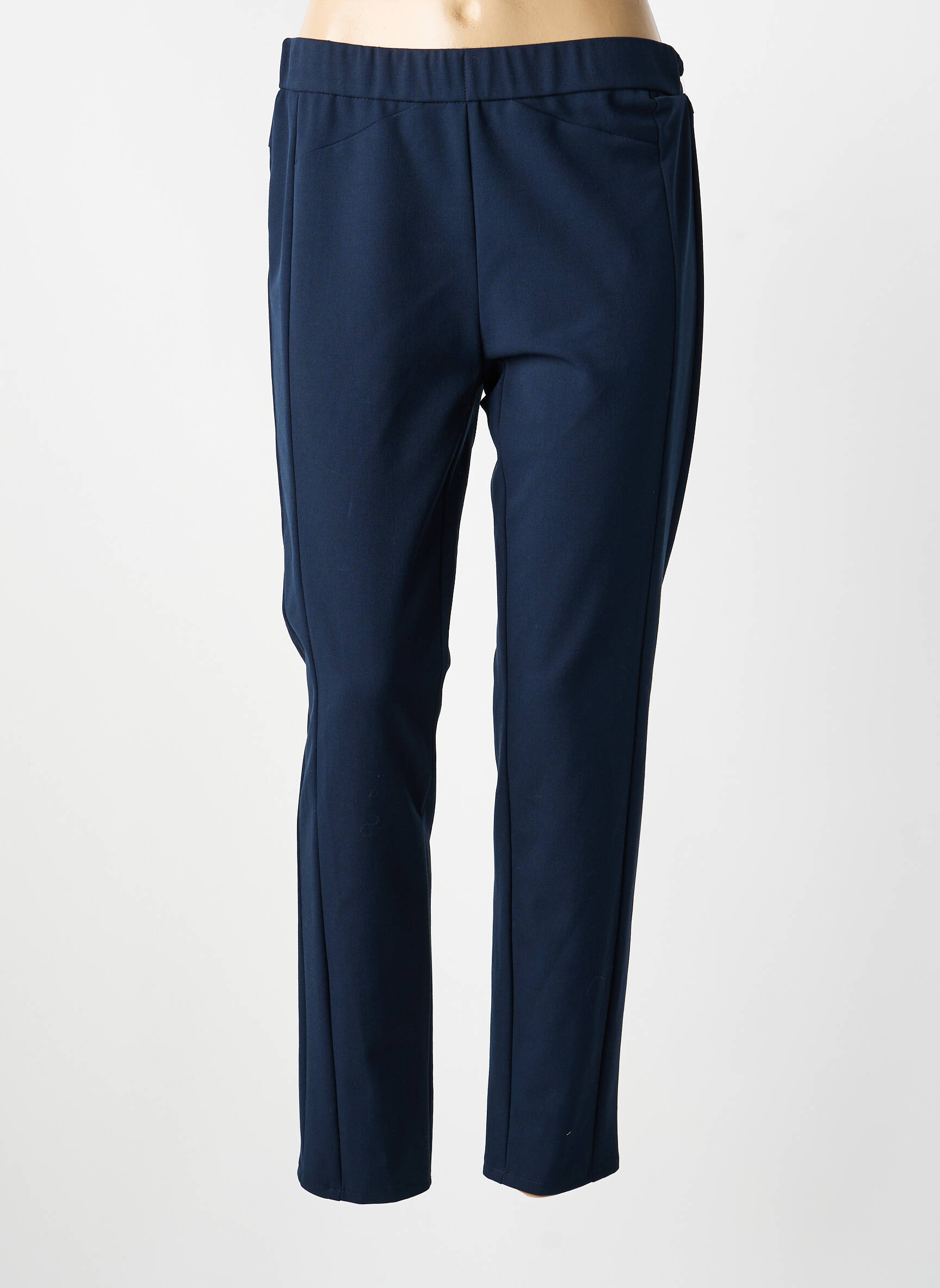 Pantalon slim talie elastică mărime normală albastru FRANK WALDER femeie