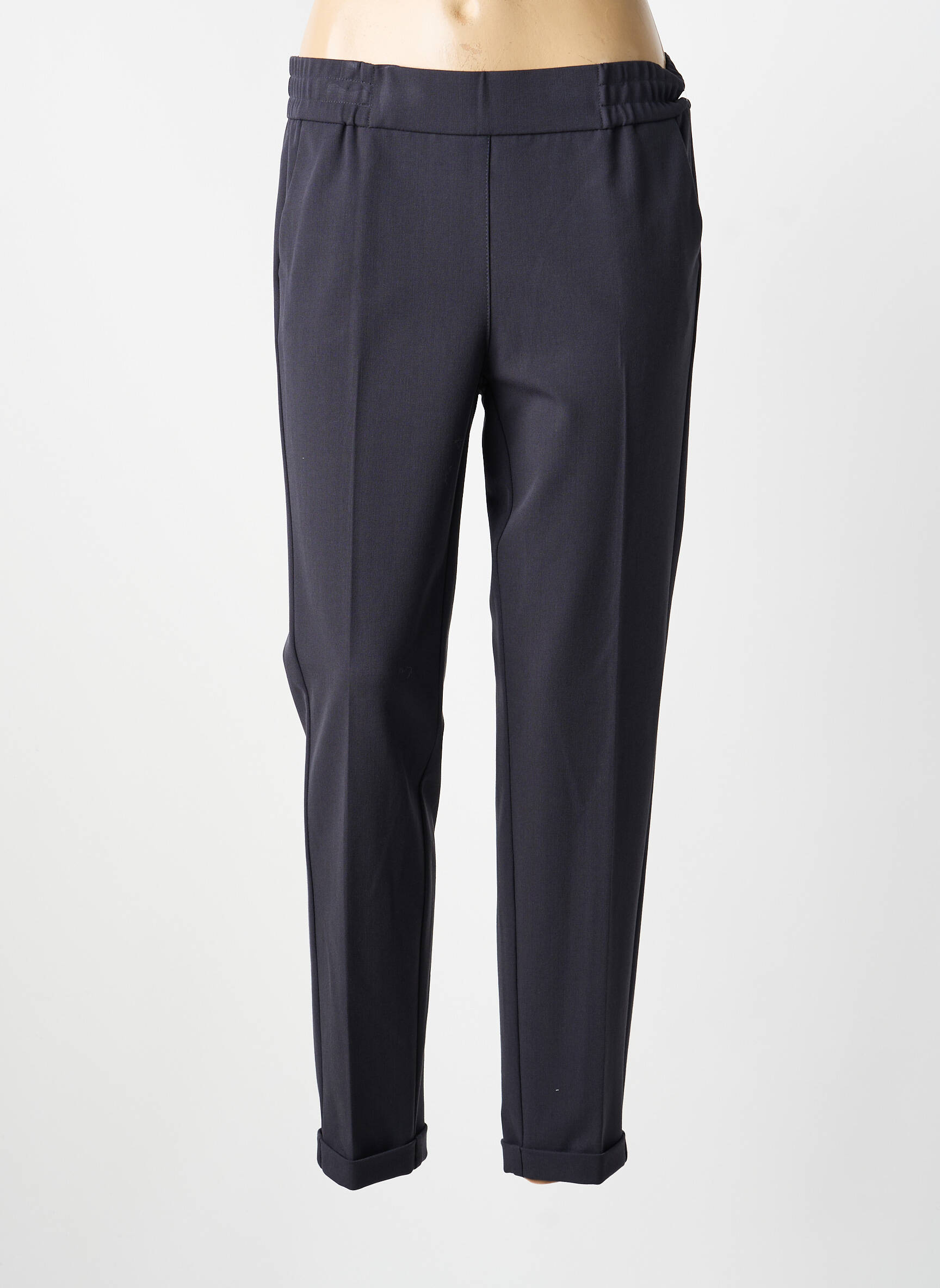 Pantalon slim talie elastică mărime normală albastru FRANK WALDER femeie