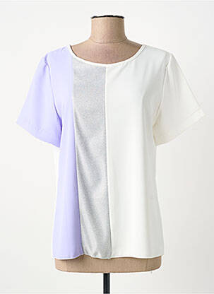 Top alb COULEURS DU TEMPS femeie