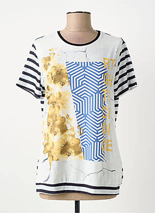 Tricou imprimeu fantezie mâneci scurte alb GUY DUBOUIS femeie