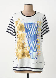 Tricou imprimeu fantezie mâneci scurte alb GUY DUBOUIS femme