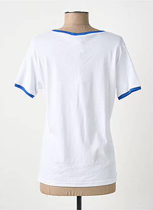 Tricou serigrafie flockată mâneci scurte alb GUY DUBOUIS femeie