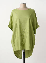 Tunică mâneci scurte guler rotund verde COULEURS DU TEMPS femme