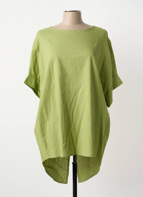 Tunică mâneci scurte verde COULEURS DU TEMPS femeie