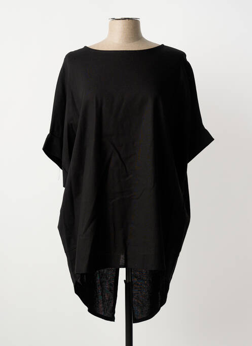 Tunică mâneci scurte negru COULEURS DU TEMPS femeie