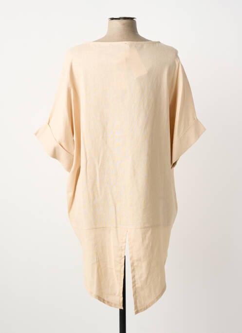 Tunică mâneci scurte bej COULEURS DU TEMPS femeie