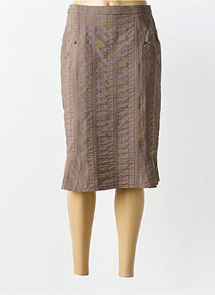 Fustă midi maro FRANCE RIVOIRE femeie