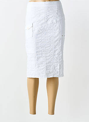 Fustă midi croială dreaptă alb GUY DUBOUIS femme