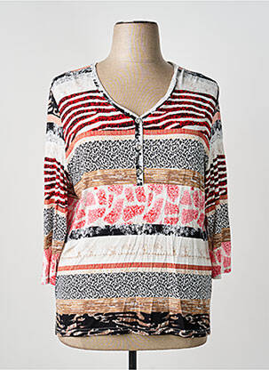 Tricou mâneci 3/4 mâneci 3/4 roșu GUY DUBOUIS femme