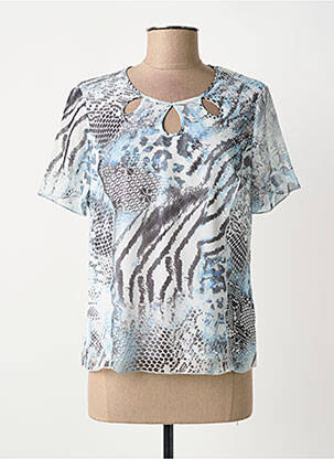 Top croială fluidă mâneci scurte albastru GUY DUBOUIS femme