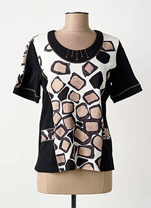 Top elasticitate mâneci scurte negru GUY DUBOUIS femme