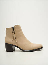 Botine/ghete toc pătrat toc de 4 la 6 cm bej FLUCHOS femme