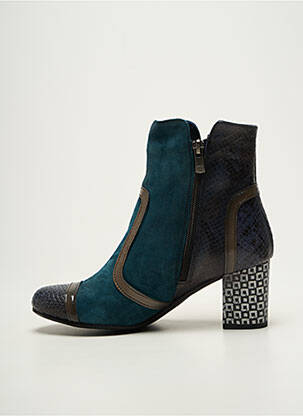Botine/ghete nubuc toc de 7 la 9 cm albastru DORKING femeie