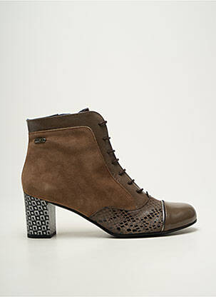 Botine/ghete nubuc toc de 7 la 9 cm maro DORKING femeie