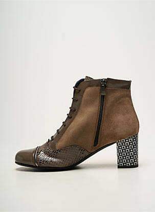Botine/ghete nubuc toc de 7 la 9 cm maro DORKING femeie