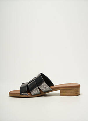 Mulete/saboți țesătură satinată toc plat până la 3 cm argintiu STUDIO SCARPE femeie