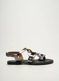 Sandale/pantofi decupați chiquet toc plat până la 3 cm argintiu STUDIO SCARPE femeie