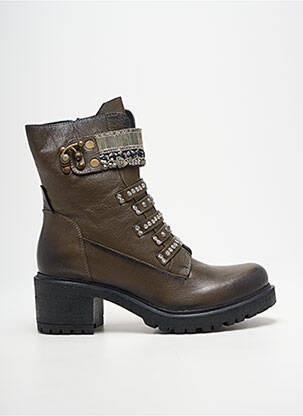Botine/ghete material neted toc de 4 la 6 cm verde METAMORF'OSE femeie