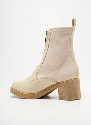 Botine/ghete material neted toc de 7 la 9 cm bej EMMA femeie