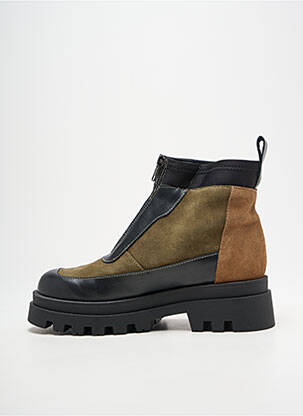 Botine/ghete material neted toc de 4 la 6 cm verde EMMA femeie