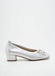 Pantofi cu toc țesătură satinată toc plat până la 3 cm argintiu DORKING femme