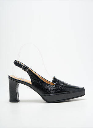 Mocasini efect șifonat toc de 7 la 9 cm negru FLUCHOS femeie