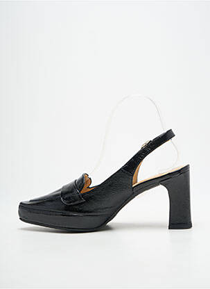 Mocasini efect șifonat toc de 7 la 9 cm negru FLUCHOS femeie