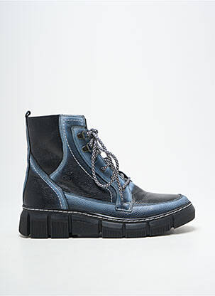 Botine/ghete material neted toc de 4 la 6 cm albastru MACIEJKA OBUWIE femeie