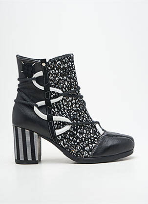 Botine/ghete material neted toc de 7 la 9 cm negru MACIEJKA OBUWIE femeie