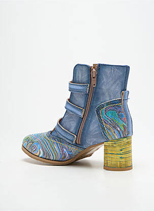 Botine/ghete material neted toc de 4 la 6 cm albastru MACIEJKA OBUWIE femeie