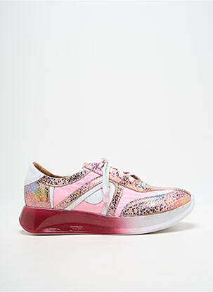 Adidași țesătură satinată toc de 4 la 6 cm roz MACIEJKA OBUWIE femeie