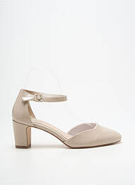 Pantofi cu toc țesătură lăcuită toc de 7 la 9 cm bej TAMARIS femme